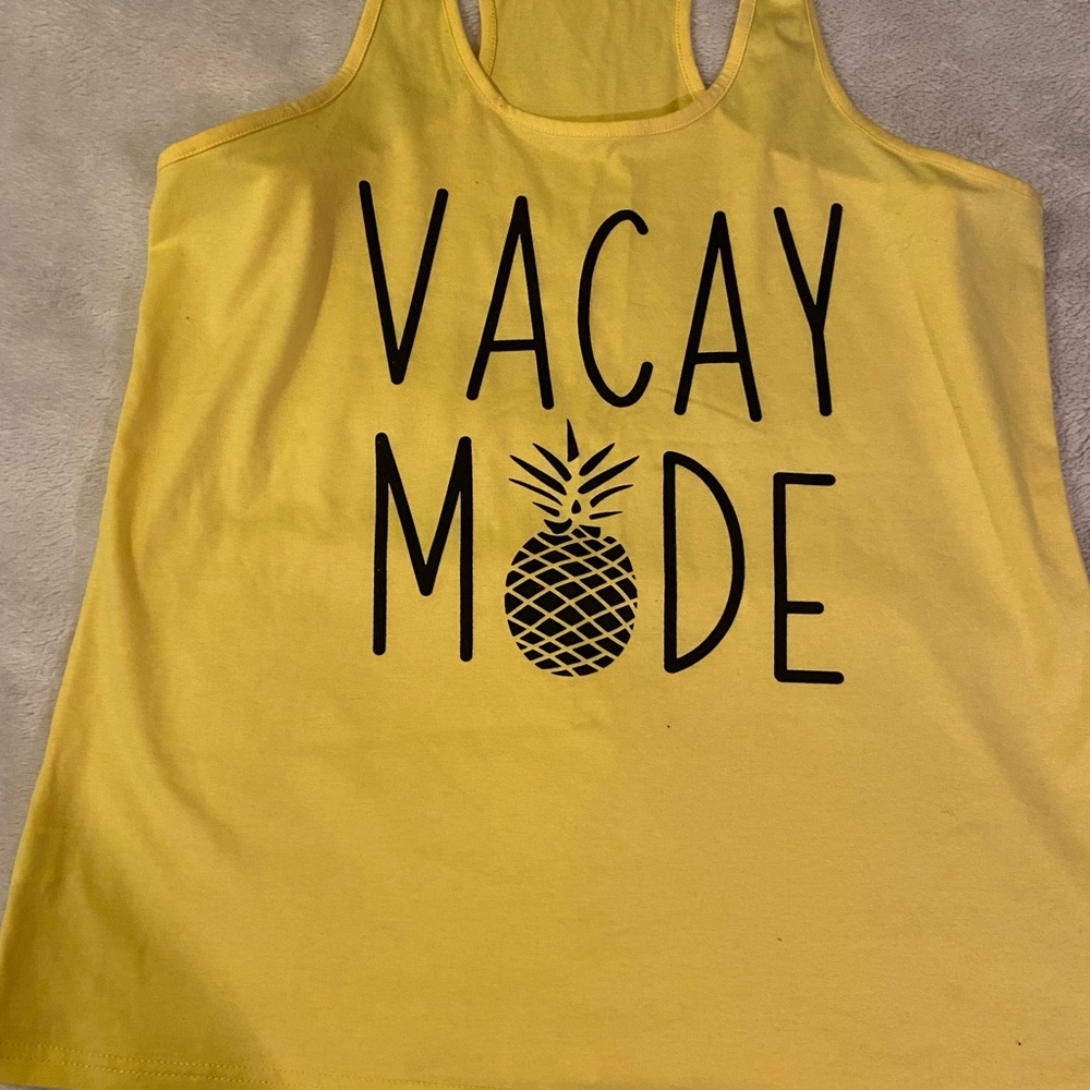 Yellow 'Vacay Mode' Tank Top